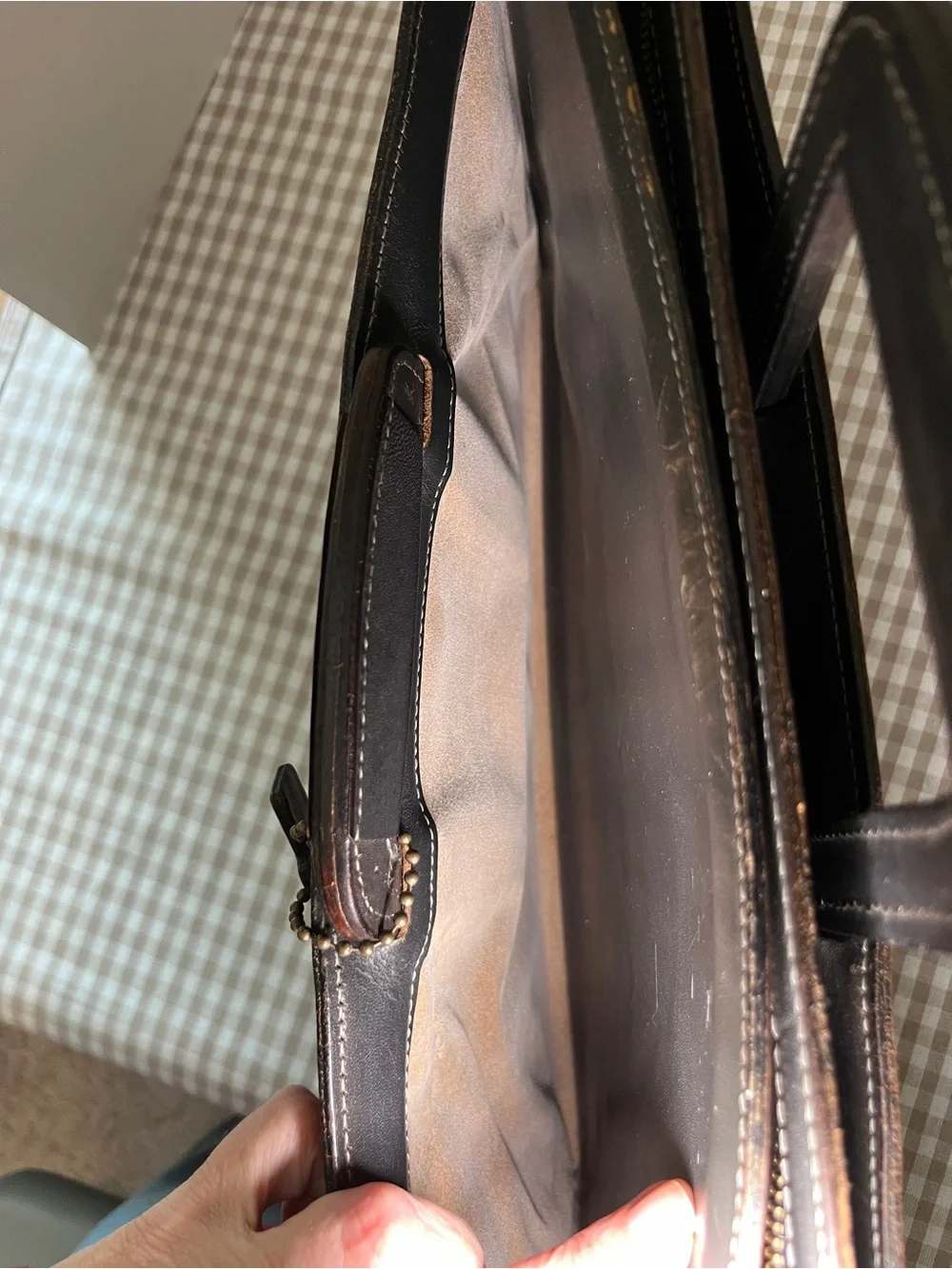 Vintage Schlesinger Brothers Black Leather Briefcase / Portfolio 1970's-80's